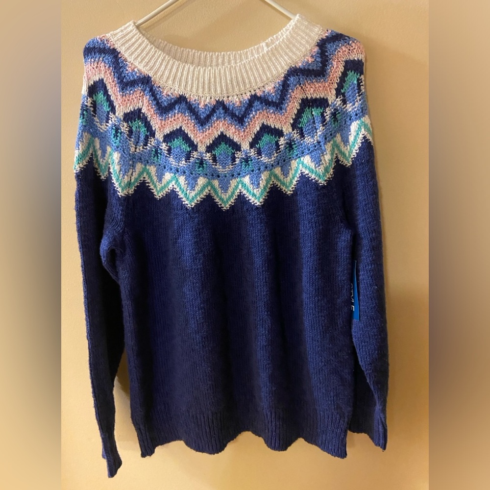 My Style purple knit pullover sweater - size large - NWT